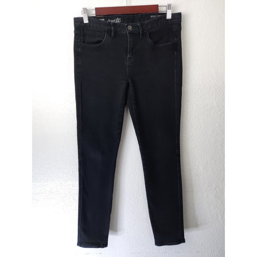3/$20 Madewell Black Cotton Blend Mid Rise Skinny Jeans 27 - Picture 2 of 8